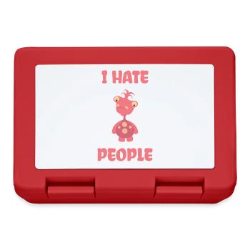 Funny Monster Halloween I Hate People - Lunchbox - red - Front