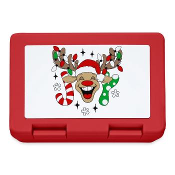 Rentier Rudolph Weihnachten Ugly Christmas Sweater - Brotdose - Rot - Vorne