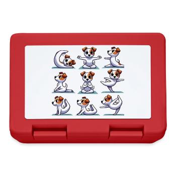 Jack Russell Terrier Yoga – Lustiges Hunde Design - Brotdose - Rot - Vorne