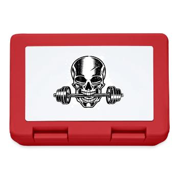 dumbbell skull fitness - Lunchbox - red - Front