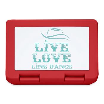 Line Dancer Motto: Live, Love, Line Dance - Brotdose - Rot - Vorne