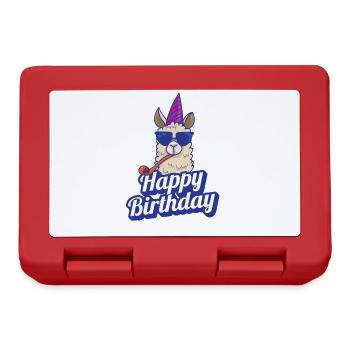 Happy Birthday Lama Birthday Saying Fun - Lunchbox - red - Front