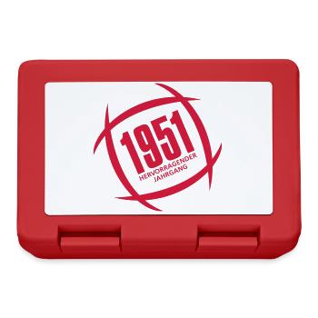 70. Geburtstag Hervorragender Jahrgang 1951 - Brotdose - Rot - Vorne