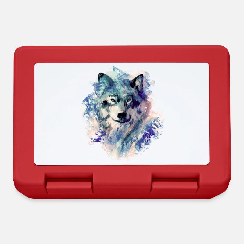 Wolf im Norden - Brotdose - Rot