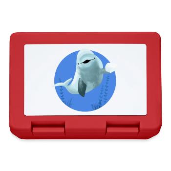 Beluga cheerful in blue circle - Lunchbox - red - Front