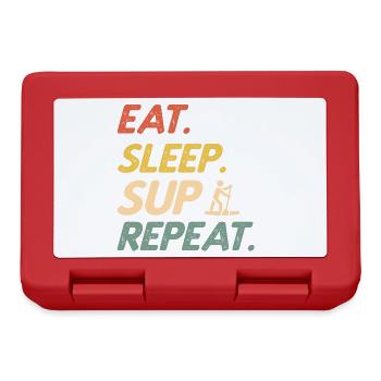 Stand Up Paddle Eat Sleep SUP Repeat Paddleboard - Brotdose - Rot - Vorne