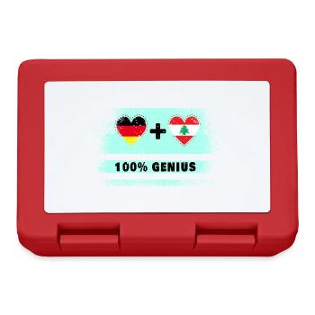 Deutschland und Libanon 100% Genial / Geschenk - Brotdose - Rot - Vorne