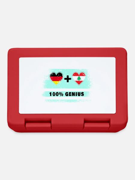 Deutschland und Libanon 100% Genial / Geschenk - Brotdose - Rot