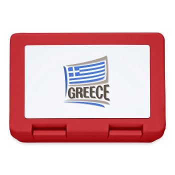 Grèce Souvenir Landmark, Grèce Drapeau Voyage - Boîte à goûter - rouge - Devant