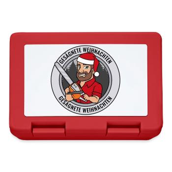 Gesägnete Weihnachten Holzfäller Santa Kettensäge - Brotdose - Rot - Vorne