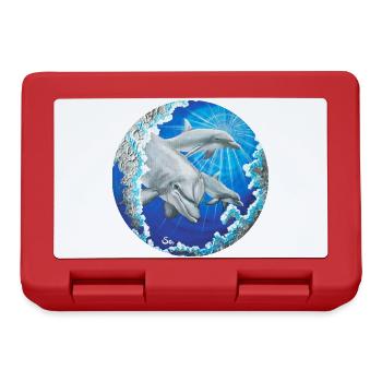 Curious dolphins - Sonja Ariel von Staden - Lunchbox - red - Front