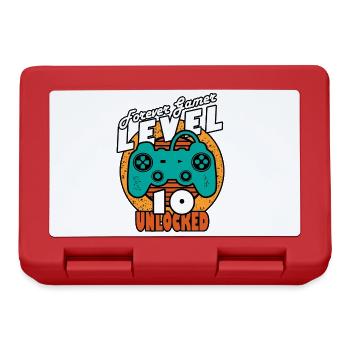 Birthday 10 years gamer level 10 - Lunchbox - red - Front