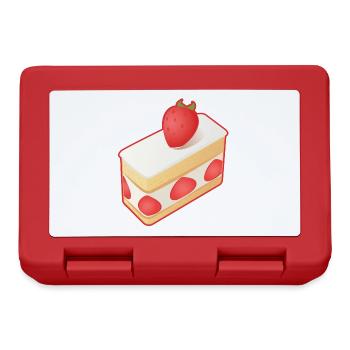 strawberry cake and whipped cream - Lunchbox - red - Front