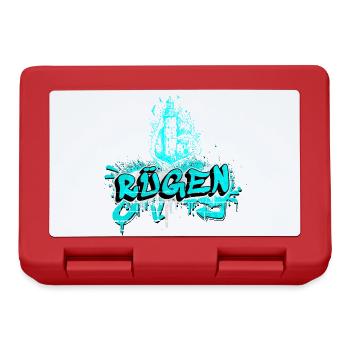 Rügen Graffiti Leuchtturm Design - Brotdose - Rot - Vorne