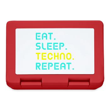 Eat. Sleep. Techno. Repeat. - Brotdose - Rot - Vorne
