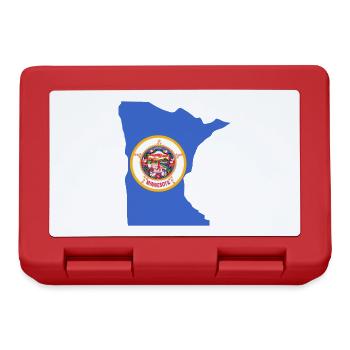 Minnesota USA State Minnesota Flag Map - Lunchbox - red - Front