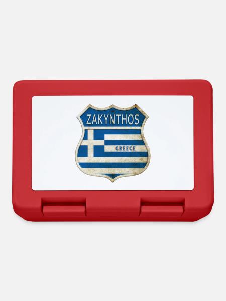 Zakynthos Greece Coat of Arms Flags Design - Lunchbox - red