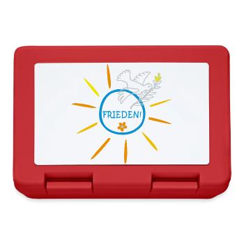 Friedenstaube, Sonne, Frieden, Ukraine - Brotdose - Rot - Vorne