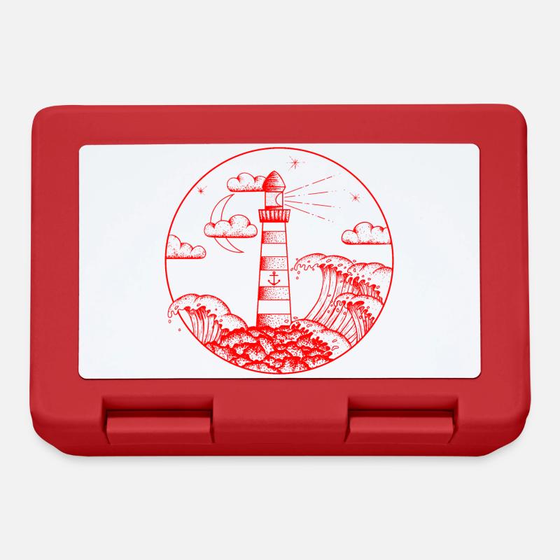 Lighthouse in storm Rot SVENPAINT - Lunchbox - red
