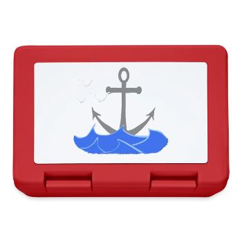seefahrt design, Wellenmuster, coole Seefaht - Brotdose - Rot - Vorne
