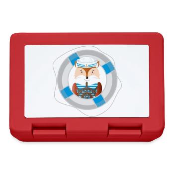 cute fox as a sailor in a navy look - Lunchbox - red - Front