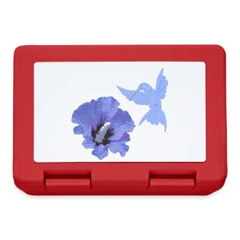 geschenke mit kolibris, Kolibrisilhouette Hibiskus - Brotdose - Rot - Vorne