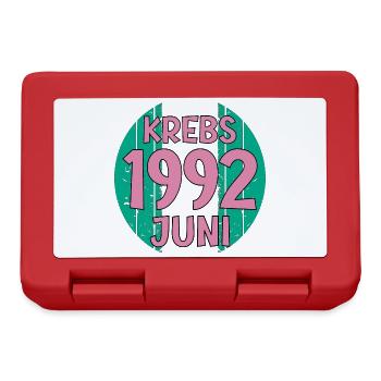 Sternzeichen Krebs Juni 1992 Geburtstag - Brotdose - Rot - Vorne