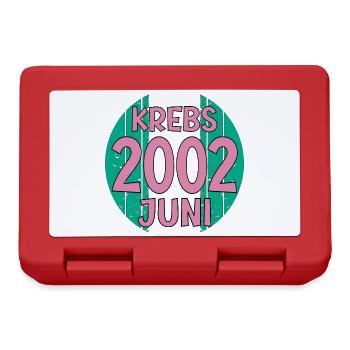 Sternzeichen Krebs Geburtstag Juni 2002 - Brotdose - Rot - Vorne