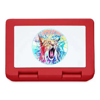 Lynx cat in freedom a wild cat - Lunchbox - red - Front