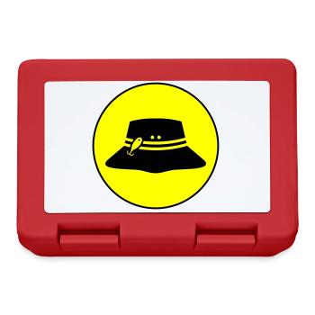Cercle d’icônes de chapeau de pêche - Boîte à goûter - rouge - Devant