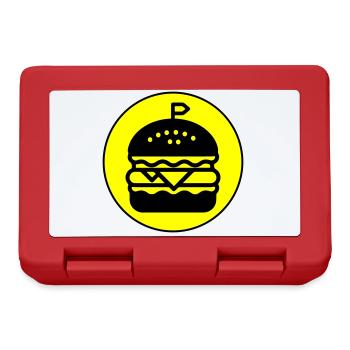 Cercle d’icônes de hamburger - Boîte à goûter - rouge - Devant