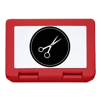 Schere Barber Kreis - Brotdose - Rot - Vorne