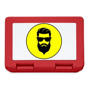 Symbole de barbe du visage - Boîte à goûter - rouge - Devant