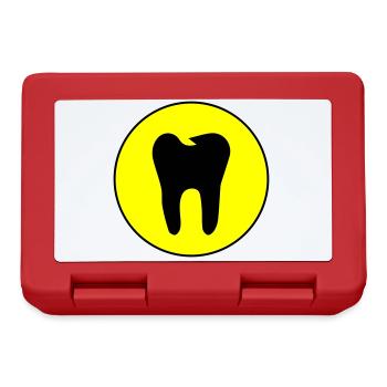 Symbole de l’icône de dent - Boîte à goûter - rouge - Devant