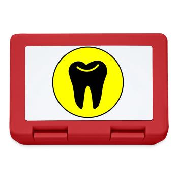 Symbole de l’icône de dent - Boîte à goûter - rouge - Devant