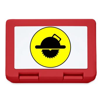 Silhouette du symbole de la scie circulaire à la main - Boîte à goûter - rouge - Devant