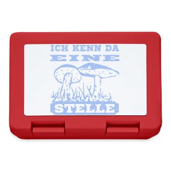 Pilz Design mit Spruch - Brotdose - Rot - Vorne
