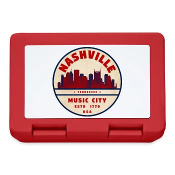 Nashville Musikstadt Retro Siegel - Brotdose - Rot - Vorne
