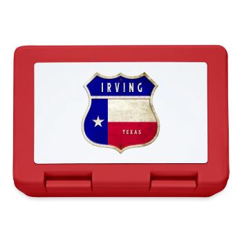 Design du drapeau Irving Texas Crest - Boîte à goûter - rouge - Devant