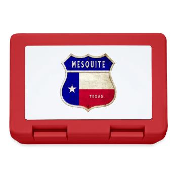 Design du drapeau Mesquite Texas Crest - Boîte à goûter - rouge - Devant