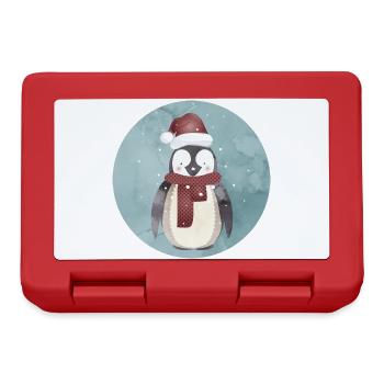 cute Santa Claus penguin for Christmas - Lunchbox - red - Front