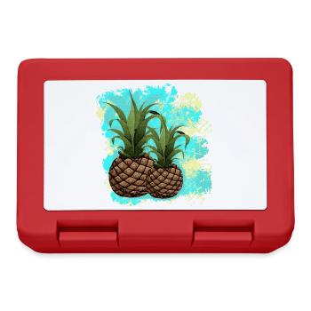 tolle früchte grafik, Ananas Motiv, beliebte Küche - Brotdose - Rot - Vorne