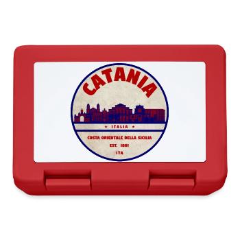 Insigne vintage Catania Skyline - Boîte à goûter - rouge - Devant