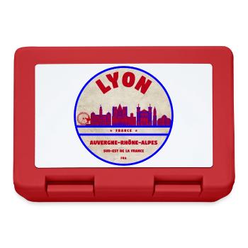 Écusson de la Skyline Vintage de Lyon - Boîte à goûter - rouge - Devant
