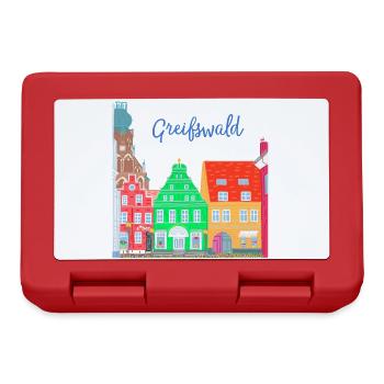 Greifswald, maisons à colombages colorées, Allemagne de l'Est - Boîte à goûter - rouge - Devant