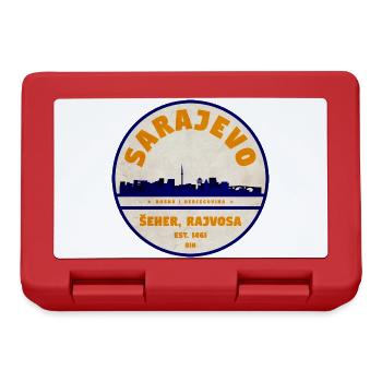 Sarajevo Skyline Vintage Abzeichen - Brotdose - Rot - Vorne