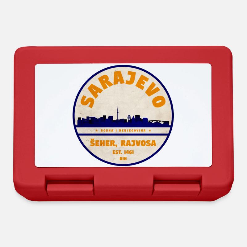 Sarajevo Skyline Vintage Abzeichen - Brotdose - Rot