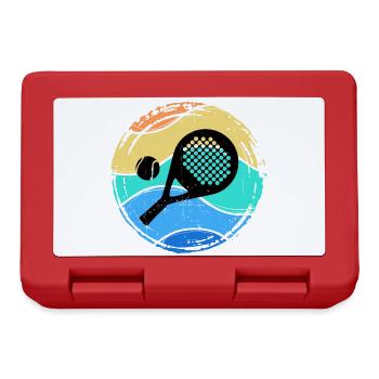 Padel Spieler Padelspiel Rückschlag Racket Ball - Brotdose - Rot - Vorne