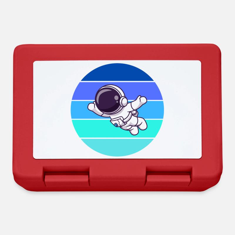 Astronaut, Rakete, Fliegen - Brotdose - Rot