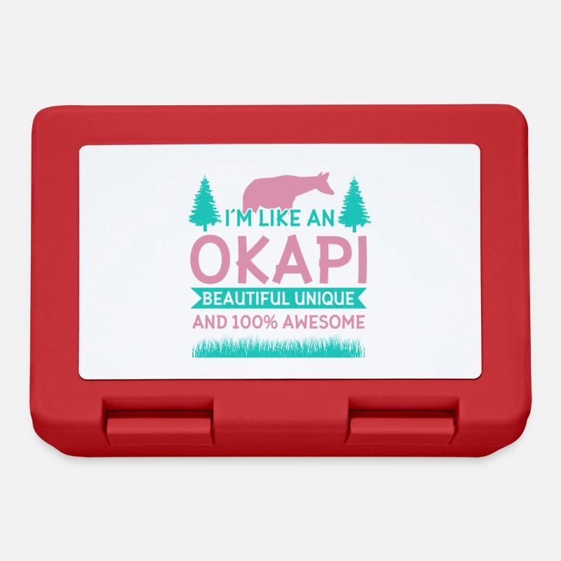 Okapi Wildgiraffen Design - Brotdose - Rot